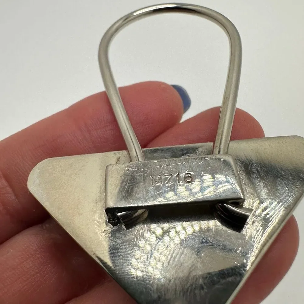 Prada Triangle Silver‎ Tone Key Ring Chain Replacement Lock Bag Charm
